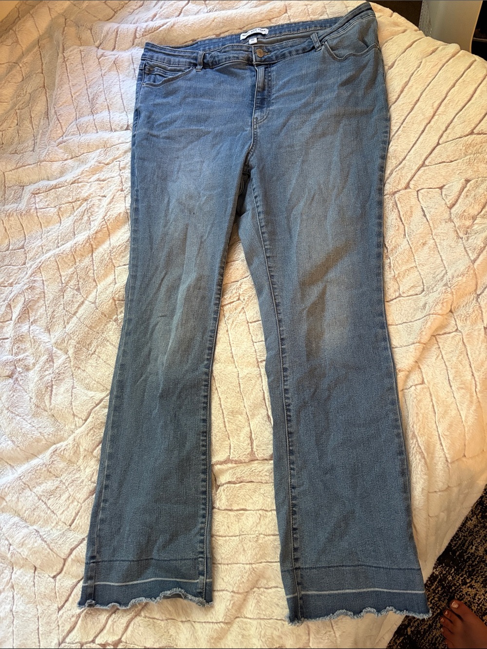 Marc New York Blue Flare Jeans with Raw Hem